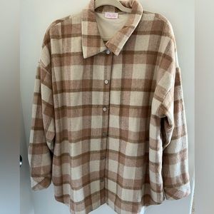 Pink Lily x Krista Horton - Nashville pink & beige Shacket